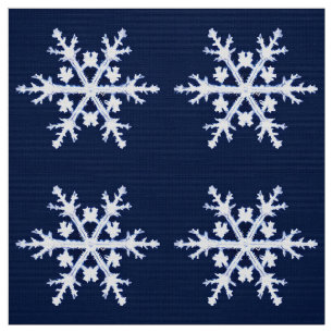 Rieseneis-Crystal-Schneeflocken auf Dunklem Indigo Stoff