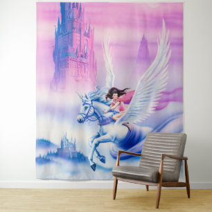 Riesenfantasy Princess Unicorn Tapestes  Wandteppich