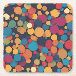 Riesenfarbige Punkte Rechteckiger Pappuntersetzer