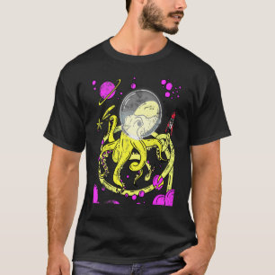 Riesenfliegender Astronauten Vintager Tintenfisch T-Shirt