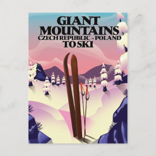 Riesengebirge Polen Reiseplakat. Postkarte