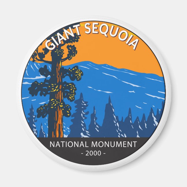 Riesengebirge Sequoia Nationalmuseum Vintag Magnet (Vorne)