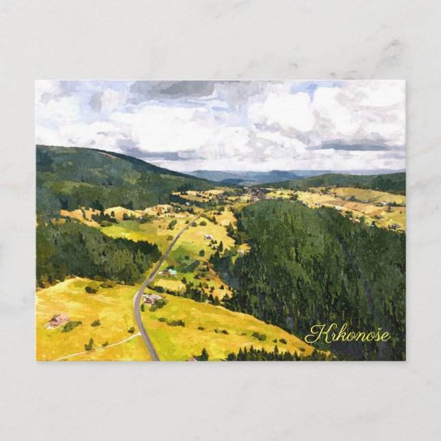 Riesengebirge Wasserfarbe Postkarte (Vorderseite)