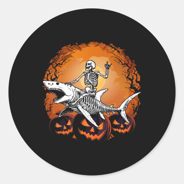 Riesenhai Lazy Halloween Kostüm Sonnentier Runder Aufkleber (Vorderseite)