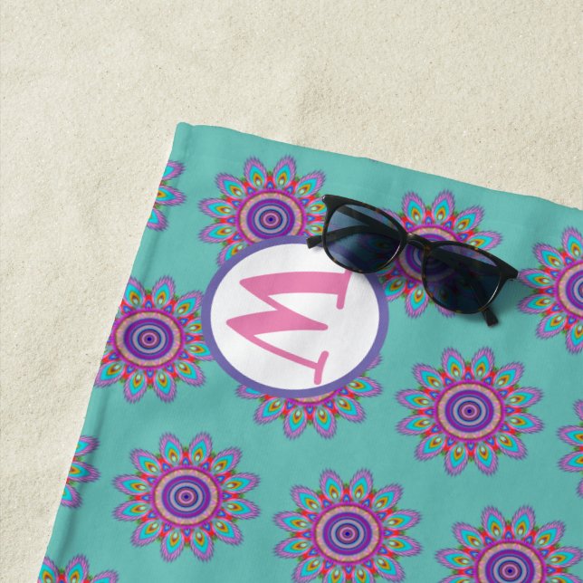 Riesenhandtuch 70x30 Zoll. Psychedelisches Muster Strandtuch (Beispiel)