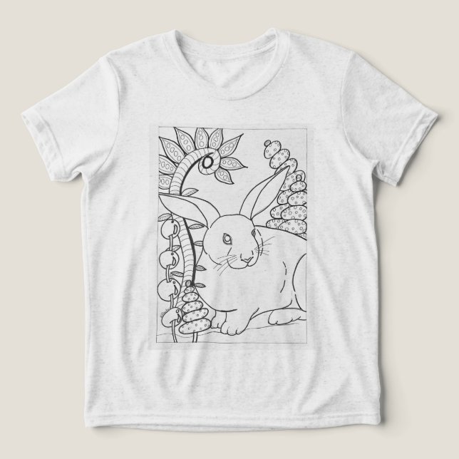 Riesenhasen färben Tri-Blend shirt (Design Vorderseite)