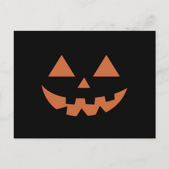 RiesenJack O' Lantern Face Halloween Pumpkin Postkarte (Vorderseite)