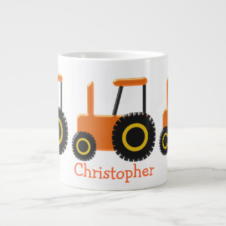 Riesenkaffee Tasse Orange Traktor