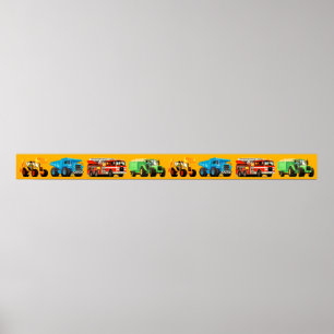 Riesenkid's Construction Truck Banner Frieze Poster