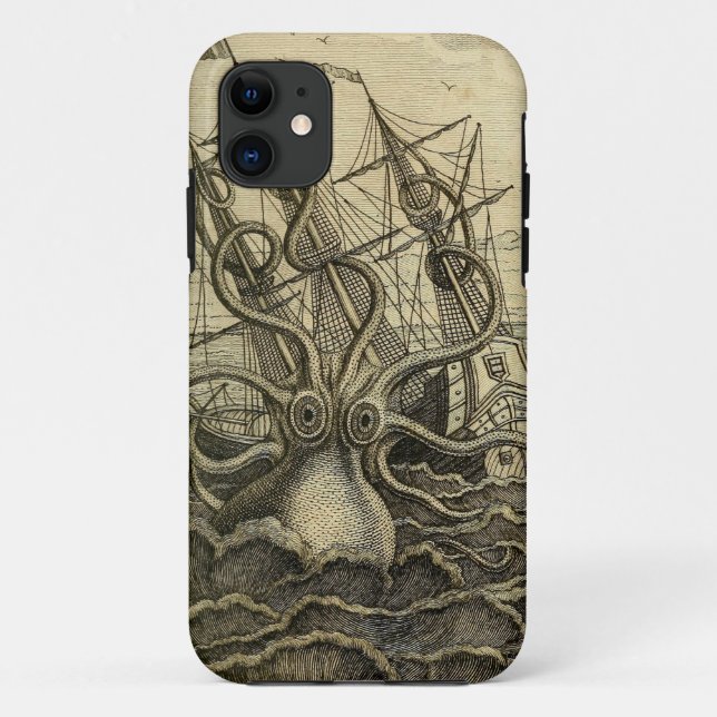 Riesenktopus Vintag 1801 Etching Case-Mate iPhone Hülle (Rückseite)