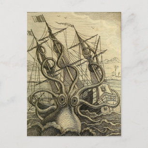 Riesenktopus Vintag 1801 Etching Postkarte