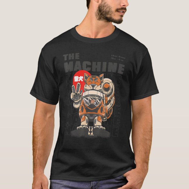 Riesenmatte-Roboterpuppe mit Niedlichem Kitt T-Shirt (Vorderseite)