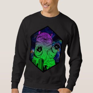 Riesenmonster Catzilla greift Cat Skyline an Sweatshirt