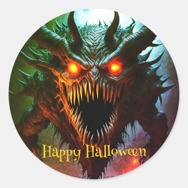 Riesenmonster Halloween-Sticker Runder Aufkleber (Vorderseite)