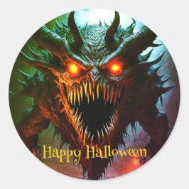 Riesenmonster Halloween-Sticker Runder Aufkleber