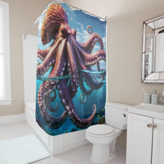 Riesenoctopus Duschvorhang (Beispiel)