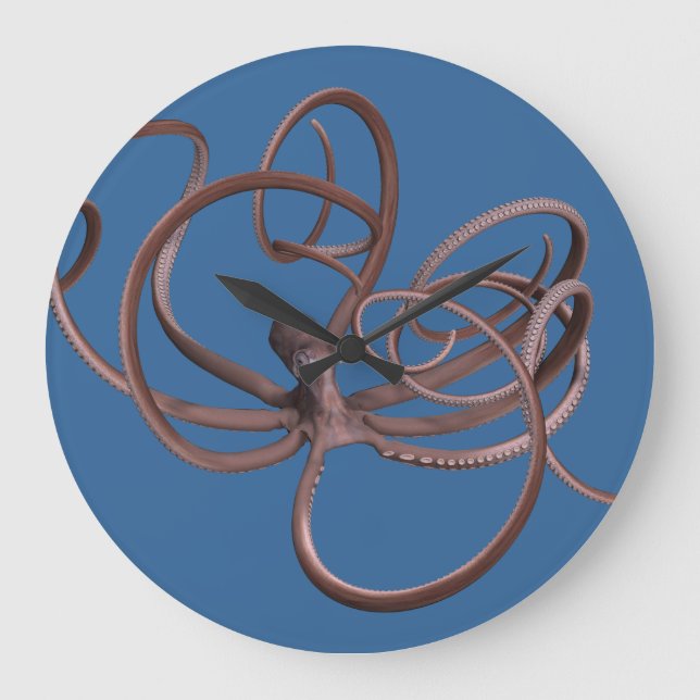 Riesenoctopus Große Wanduhr (Vorderseite)