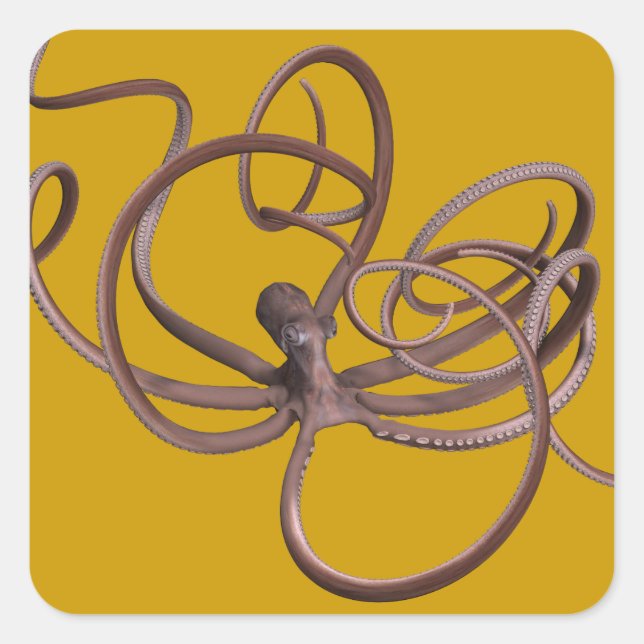 Riesenoctopus Quadratischer Aufkleber (Vorderseite)
