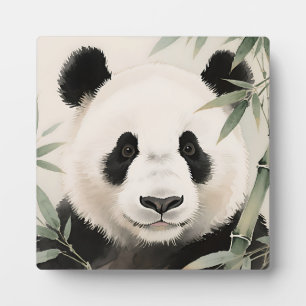 Riesenpanda-Bambus-Porträt Fotoplatte