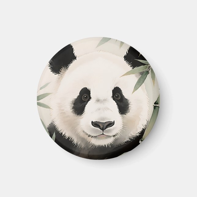 Riesenpanda-Bambus-Porträt Magnet (Vorne)