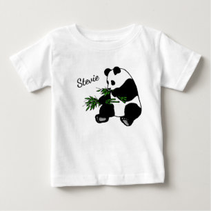 Riesenpanda frisst Bambus Name Baby T-shirt