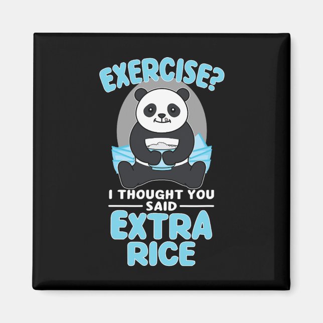 Riesenpanda Funny Gym Workout Redewendungen Nahrun Magnet (Vorne)