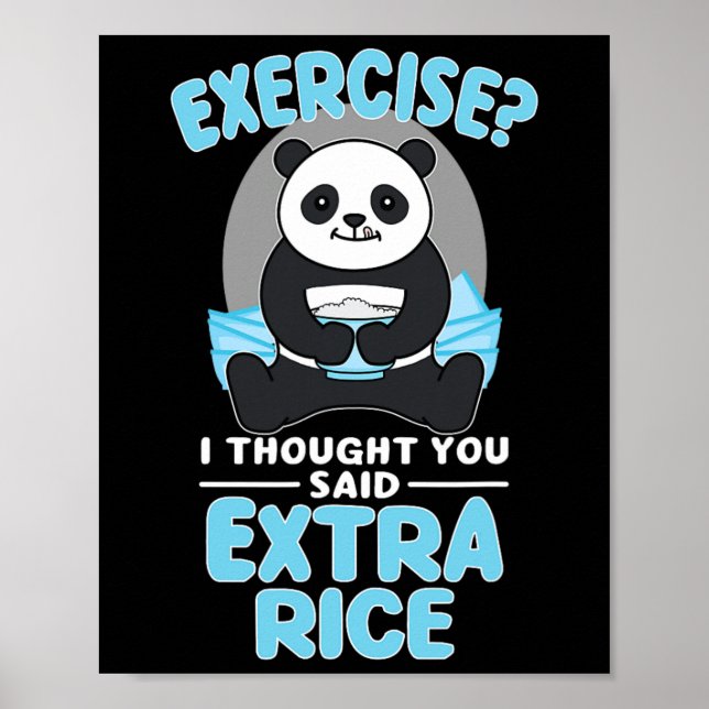 Riesenpanda Funny Gym Workout Redewendungen Nahrun Poster (Vorne)