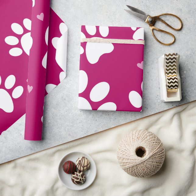 Riesenpaw Print Pink Holiday Wrapping Paper Geschenkpapier (Basteln)