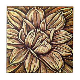 Riesenpferdmuster für die Blume in Braun und Beige Fliese