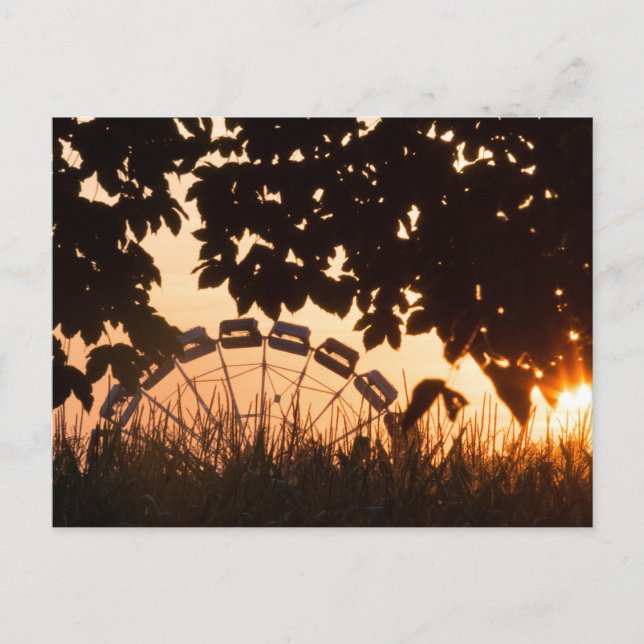 RIESENRAD HAAGER HERBSTFEST IM ABENDROT POSTKARTE (Vorderseite)