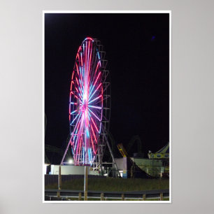 Riesenrad in der Nacht Poster