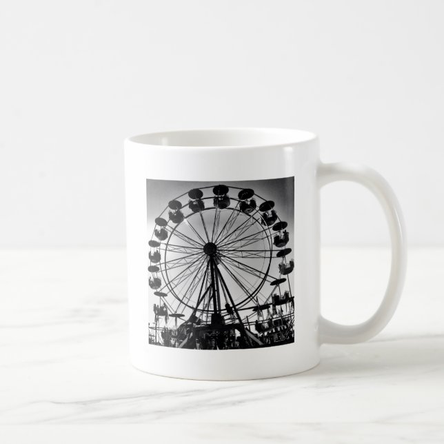 Riesenrad in Schwarz-Weiß-Foto-Geschenke Kaffeetasse (Rechts)