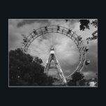 Riesenrad in Wien Österreich Postkarte<br><div class="desc">das berühmte Riesenrad in Wien austria als Schwarz-Weiß-Fotografie</div>