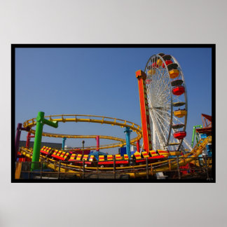 Riesenrad und Rollercoaster Poster