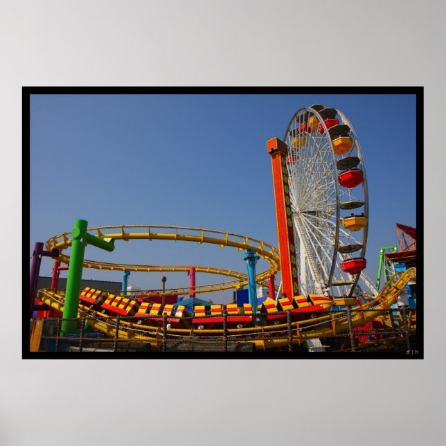 Riesenrad und Rollercoaster Poster (Vorne)