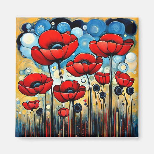 Riesenroter Poppies 1 Magnet (Vorne)
