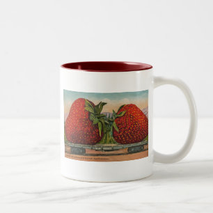 Riesens Erdbeeren Antiquität Früchte Spaß Zweifarbige Tasse