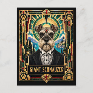 Riesenschnauzer, Art Deco Hund Postkarte