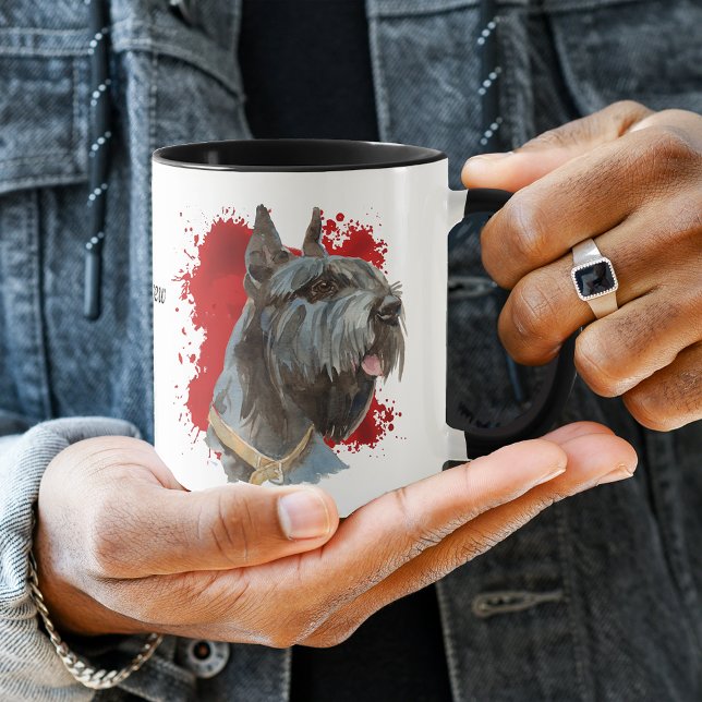 Riesenschnauzer Dog Abstrakter Hintergrund Tasse (Von Creator hochgeladen)