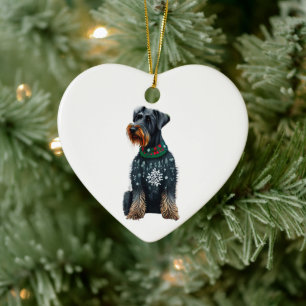 Riesenschnauzer im Weihnachtssüßer Keramik Ornament