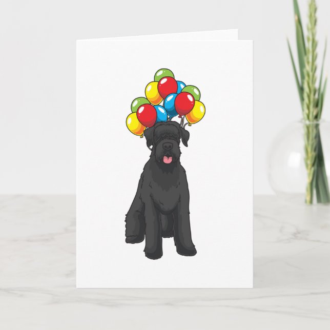 Riesenschnauzer mit Ballon Karte (Vorderseite)