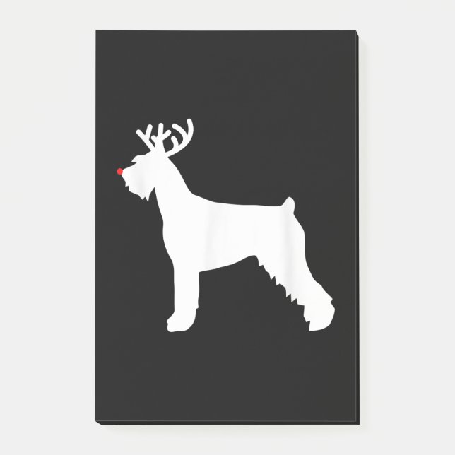Riesenschnauzer-Rentierhund Post-it Klebezettel (Vorderseite)