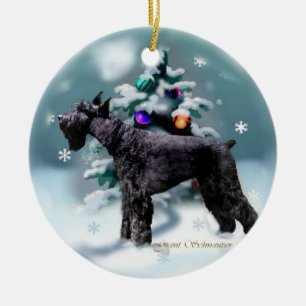 Riesenschnauzer-Weihnachten Keramik Ornament