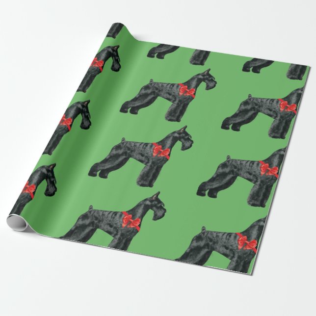 Riesenschnauzer-WeihnachtsPackpapier Geschenkpapier (Ungerollt)