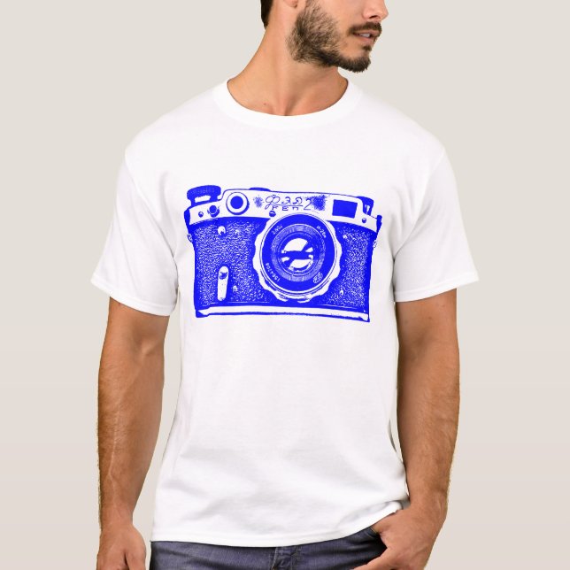 Riesensowjetische russische Kamera - Blau T-Shirt (Vorderseite)