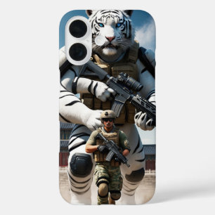 Riesenspezialist humanoid-weißer Tiger iPhone 16 Hülle