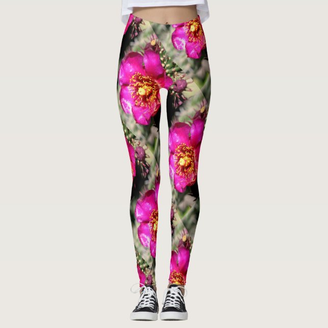Riesenspinnblüten pink leggings (Vorderseite)