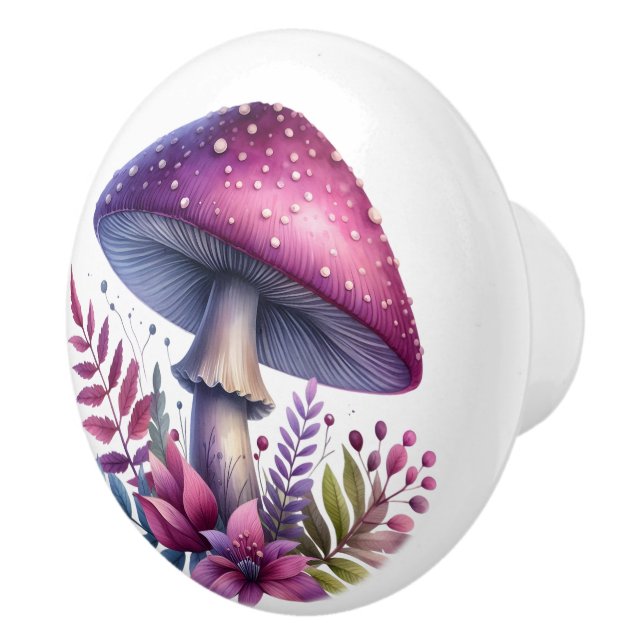 Riesentoadstool Lila mit Blume Keramikknauf (Rechts)