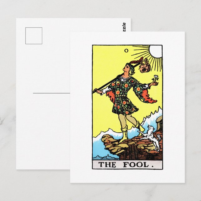 Riesenwaite Tarot Major Arcana Der Narr Postkarte (Vorne/Hinten)