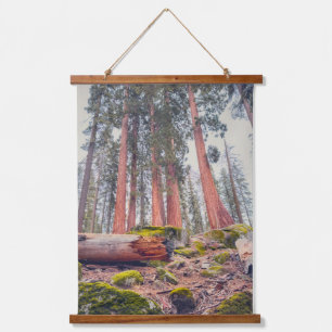 Riesenwaldlandschaft Sequoia Wandteppich Mit Holzrahmen